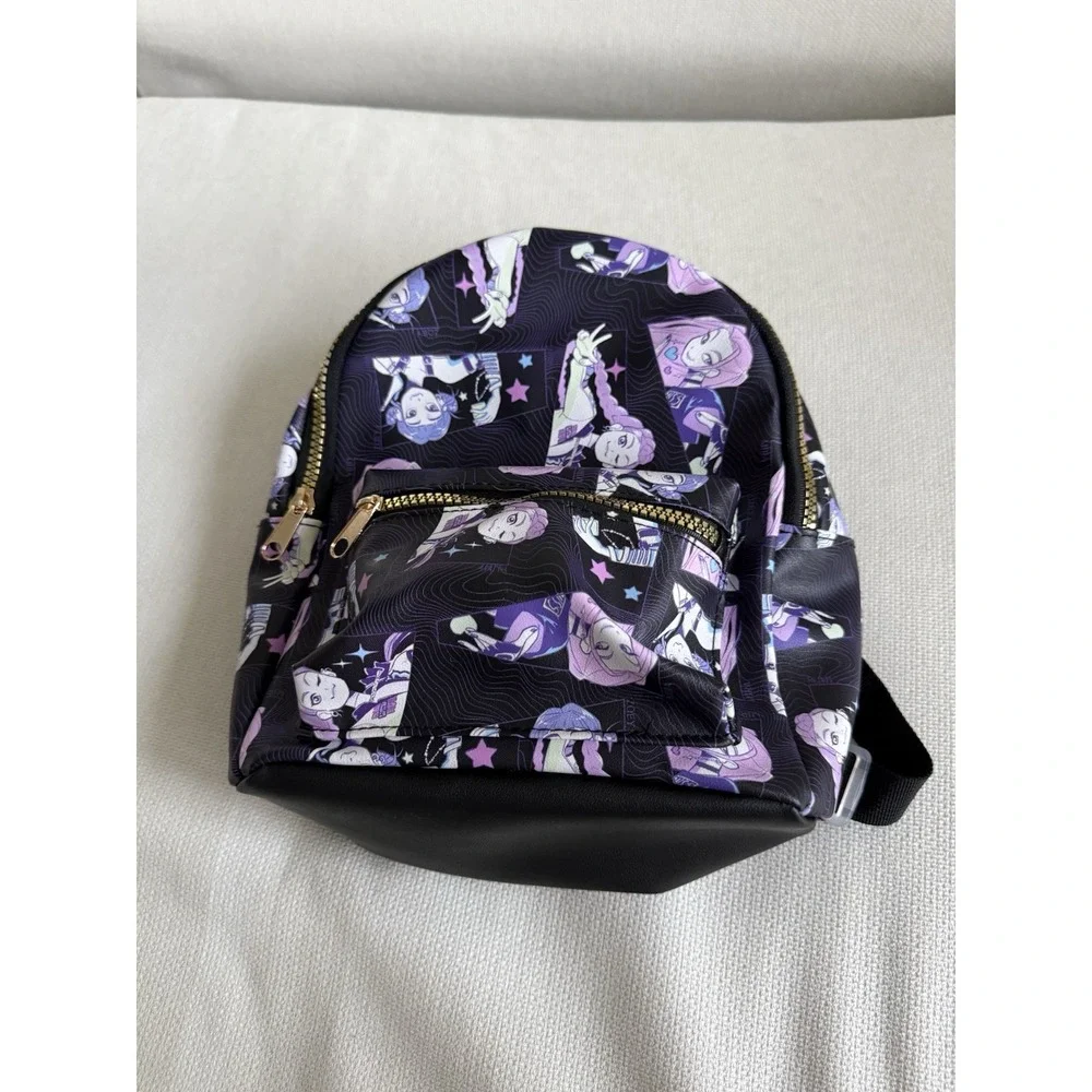 Netflix KPop Demon Hunters Mini Backpack Purple Anime Adjustable Straps